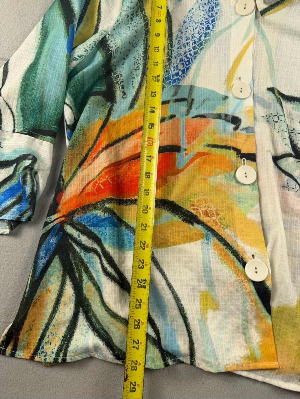 Ali Miles Multicolor Abstract Floral Button-Down Top - Picture 4 of 7